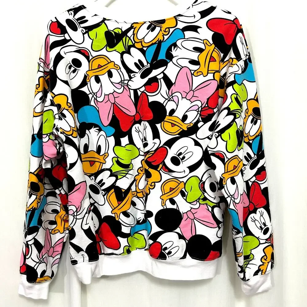 Disney Mickey and Friends All Over Print‎ Sweatshirt Juniors Size M (7-9)